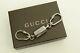 Authentic Gucci Silver Plated Chrome Finish Twist Cylinder Keychain Accessory