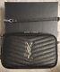 (Authentic) YSL Mini Lou Quilted Black Grained Leather Camera Bag New