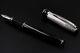 Roma Solid Silver & Black Fountain Pen Black Cartridge Waterman Type EF Nib